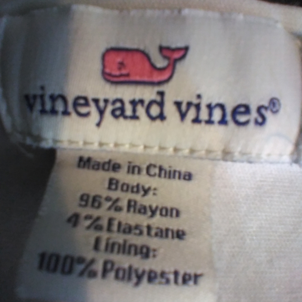 Vineyard Vines Blue and White Sleeveless Dress Size L Vacation Resortwear Trip - Picture 7 of 8